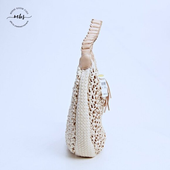 NWT Talbots Straw Shoulder Bag Beige - Picture 2 of 14